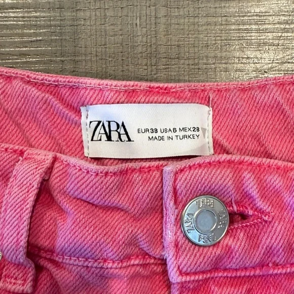 Zara Bright Pink Flare Jeans - Picture 2 of 3
